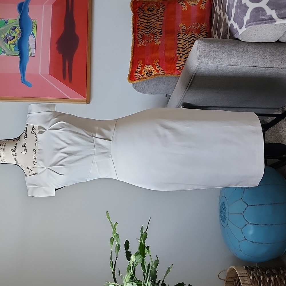 Black Halo white Maureen dress